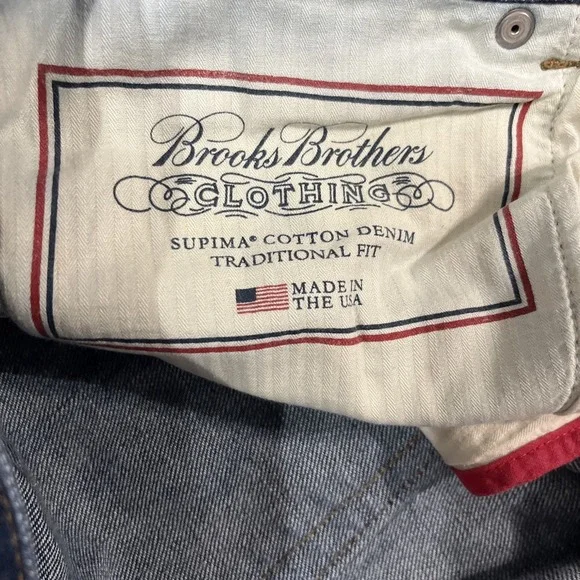 Brooks Brothers Jeans Size 38/34 100% Supima Cotton USA Straight Leg EUC - Picture 6 of 7